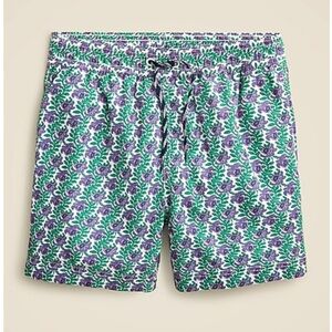 New with tags J.Crew boys green and white UPF 50 swim trunks